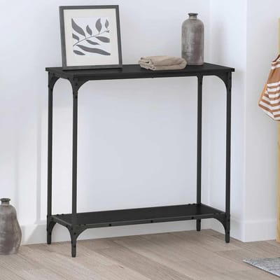 Smalle Tafel - Halmeubel - Decoratie Presenteren - Verstelbare Poten - 75x30.5x75 cm - Zwart