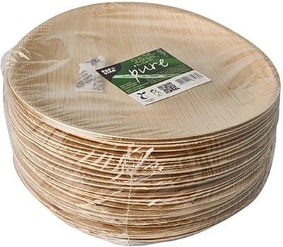 25x Biologisch afbreekbare borden palmblad 25 cm - Wegwerp bordjes