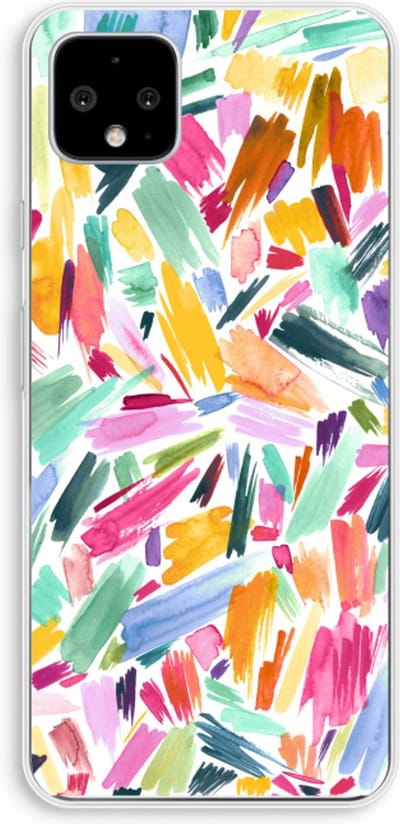 Case Company® - Hoesje geschikt voor Google Pixel 4 XL hoesje - Watercolor Brushstrokes - Soft Cover Telefoonhoesje - Bescherming aan alle Kanten en Schermrand