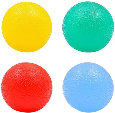 Dailygoods- Hand Oefening Ball - 4 Stuks - Stressbal - Knijpbal Handtrainer - Knijpballetjes voor de Hand Fysio - Lichtgewicht TPE Materiaal