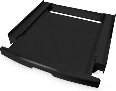 Scanpart kunststof tussenstuk voor wasmachine en droger met werkblad inclusief spanband - Geschikt voor AEG Bosch LG Miele Samsung Siemens Zanussi Whirlpool - Stapelkit - Universeel