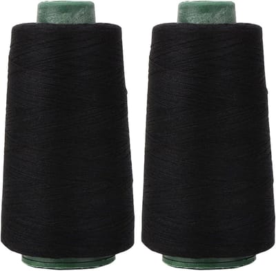 Naaimachine Garen - Polyester Draad - Kleding Maken - 2 Spoelen 2200m - 11 x 5.5 cm - Zwart