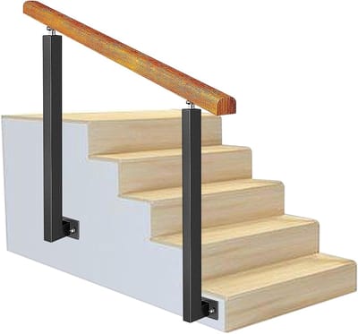 Buiten trapleuning - Veiligheidshandgreep - Veilig Treden Gebruiken - 270° Draaibare Beugel - 85 cm Hoogte - Zwart