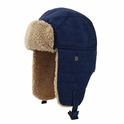 Russische Muts Sherpa – Ushanka Wintermuts met Oorflappen – Warm Gevoerd – Navy Blauw – Unisex