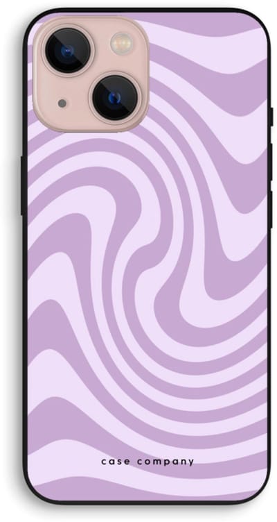 Case Company® - Hoesje geschikt voor iPhone 13 mini hoesje - Swirl Paars - Biologisch Afbreekbaar Telefoonhoesje - Bescherming alle Kanten en Schermrand