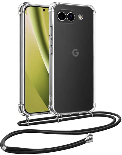 Hoesje - Geschikt voor Google Pixel 10a - Met Koord - Shock Proof - Siliconen Case - Back Cover - Telefoonkoord - Telefoon Hoes Shockproof - Telefoonketting - Telefoonhoesjes - Transparant