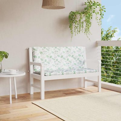 vidaXL - Tuinbankkussens - 2 - st - bladpatroon - 120x50x7 - cm - stof