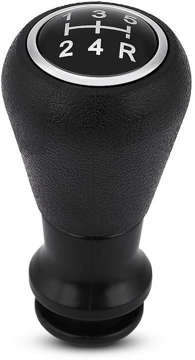 Dailygoods- Versnellingspookknop 5 Versnellingen - Vervangingsknop - Geschikt voor 106/107/205/206/207/405 - Plastic - Zwart/Zilver - Afmetingen 95x50mm - Versnellingsknop