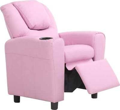 Kinderen Relaxfauteuil Rex - Comfortabel In Roze Kunstleer - Rousseau - Fauteuil - Roze - Kunstleer