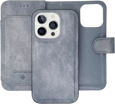Casemania - iPhone 14 Pro - Bookcase incl. Pasjeshouder - Grijs