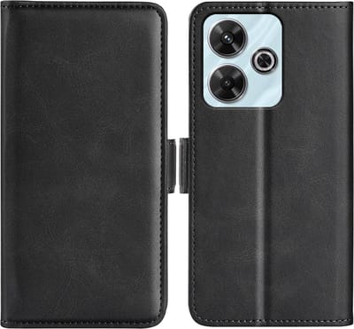 MobyDefend Hoesje - Geschikt voor Xiaomi Redmi 13 4G - Luxe Wallet Book Case (Sluiting Zijkant) - Zwart