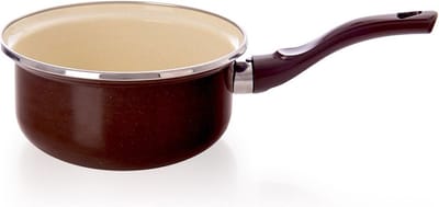 Steelpan Geëmailleerde BROWN 16 cm, 1 l - Sauspan - Kookpan - Kookpot - Soeppan