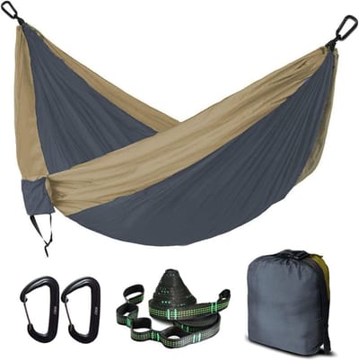 Hangmat - Schommelstoel - Outdoor Ontspanning - Hoge Draagkracht - 260x140 cm - Donkergrijs Khaki