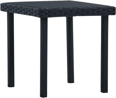Tuin bijzettafel - Buiten tafel - Ontspannen in de tuin - Onderhoudsvrij poly rattan - 40x40x40 cm - Zwart