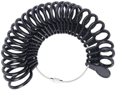 Fako Bijoux - Ringmaat Meter Set - Ring Vinger Meetgereedschap - Ring Diameter - Ringvinger - EU, US, & HK Maatvoering - 28-Delig - Zwart