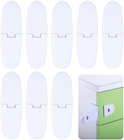 Solidchoice- Kindveiligheidskastslot 8 Stuks - Babybestendige Veiligheidssloten - Kastbeveiliging voor Kinderen - Eenvoudig te Installeren - Duurzaam - Sterke Lijm - Kinderslot