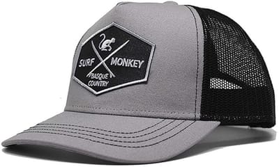 Surf Monkey - Trucker Cap - 5 Panel - One Size - Snapback - Zwartgrijs
