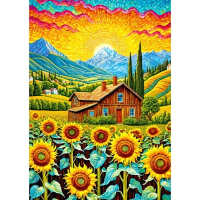 Enjoy Puzzle legpuzzel Sunflower House - 1000 stukjes kleurrijk.