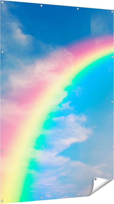 Gards Tuinposter Regenboog - 120x180 cm - Tuindoek - Tuindecoratie - Wanddecoratie buiten - Tuinschilderij