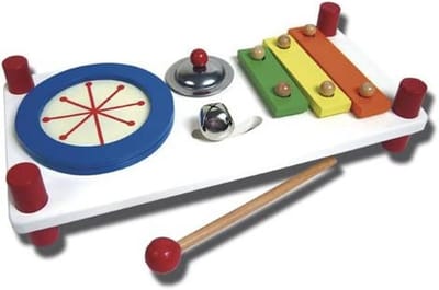 Houten Muziektafel met Trommel, Klokkenspel en Xylofoon voor Kinderen