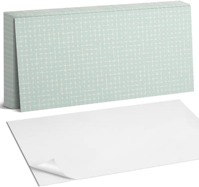 Coloray Plaktegels - Geometrie van lijnen en kruisen Zelfklevende Wandtegels - 40 cm x 20 cm - Munt Plaktegels - 10 stuks - Rechthoek PVC Tegels - Plaktegels Badkamer - Vloertegels Zelfklevend - Vinyltegels Vloer Zelfklevend - Portugese Tegels