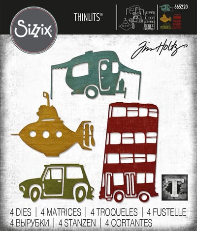 Sizzix Thinlits Snijmal Set - Wacky Transport #1 - 4 stuks