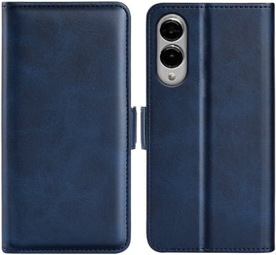 MobyDefend Hoesje - Geschikt voor Samsung Galaxy S25 Edge - Luxe Wallet Book Case (Sluiting Zijkant) - Blauw