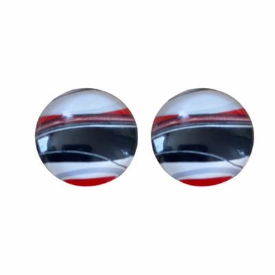 Clip Oorbellen-Alta - 2 cm zwart rood