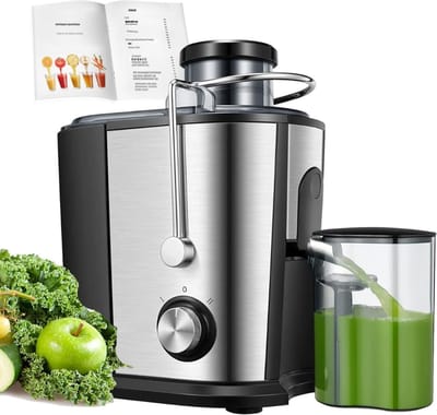 RVV® Sapcentrifuges groenten en fruit - Sapcentrifuges - Slowjuicer - Zilver - ‎20cm x 5cm x 15cm