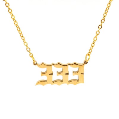 Bixorp Luck Geluksketting met Engelengetal 333 Goudkleurig - Afscheidscadeau - Ketting met Hanger