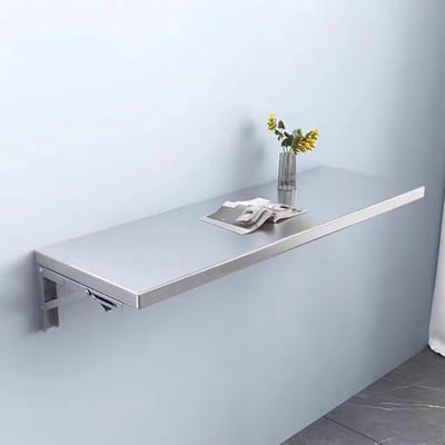 Opklapbare Wandtafel - Zwevend Bureau - Ruimtebesparend Werken - 304 Roestvrij Staal - 60x40 cm