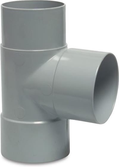 T-stuk 87° PVC-U 80 mm lijmmof x lijmmof x verjonging grijs