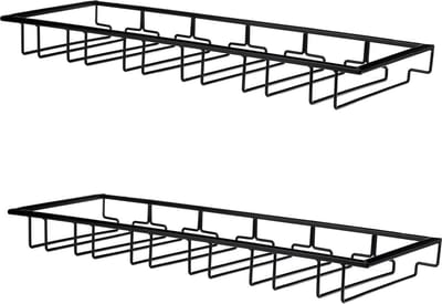 Somstyle Wijnglazenhouder Set - 2 Stuks - 60 x 22,5 x 6 CM - Wijnglazenrek - Ophangrek voor Wijnglazen - Zwart
