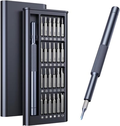 24-in-1 precisie-schroevendraaierset: schroevendraaier, magnetische schroevendraaierset, met 24 magnetische bits, voor tablet, pc, telefoon en PS5-reparatie
