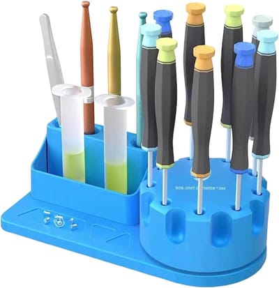 Schroevendraaier Organizer - Gereedschaphouder - Werkplaats Ordenen - 360 Graden Draaibaar - 10x20x10 cm - Zwart