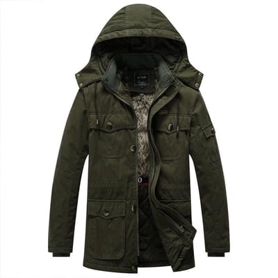 Nieuwe Winter Herenjas met Fluweel en Verdikte Capuchon Wasbaar Koudebestendig Herenkleding 5XL black