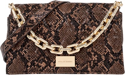 IDEAL OF SWEDEN, Leia handtas in slangenmotief met afneembare schouderketting, Bruin