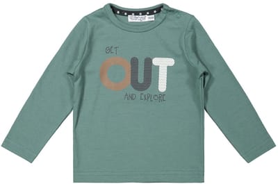 Dirkje Jongens Tshirt Get Out Sage
