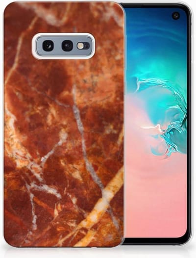 Samsung Galaxy S10e TPU Siliconen Hoesje Marmer Bruin