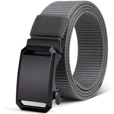 Ceinture à boucle automatique en toile pour homme, vêtement de travail tactique, décontracté, pour l'entraînement militaire en plein air 120cm black