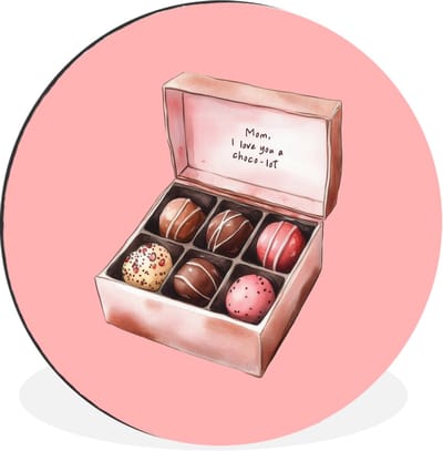 WallCircle - Wandcirkel - Muurcirkel - Doosje - Bonbons - Liefdevolle - Tekst - Aluminium - Dibond - 30x30 cm - Binnen en Buiten