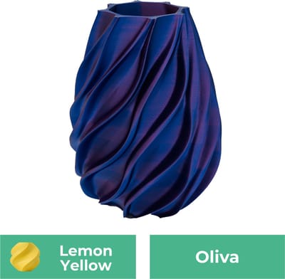 Oliva organische vaas – Decoratieve vaas - Citroen Geel - 3d geprinte vaas – geschikt voor droogbloemen - 20CM