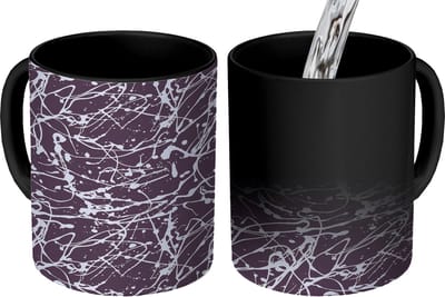 Magische Mok - Foto op Warmte Mokken - Koffiemok - Spat - Abstract - Waterverf - Wit - Magic Mok - Beker - 350 ML - Theemok