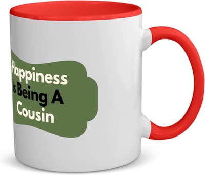 Akyol - happiness is being a cousin koffiemok - theemok - rood - Neef - de liefste neef - verjaardag - cadeautje voor neef - neef artikelen - kado - geschenk - 350 ML inhoud