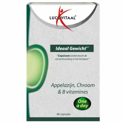 Lucovitaal Appelazijn, Chroom & B vitamines Ideaal Gewicht - 2 x 48 capsules - Voordeelverpakking