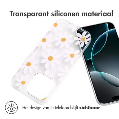 imoshion Hoesje - Geschikt voor Apple iPhone 16 Pro - Design hoesje verpakking - Daisy Flower