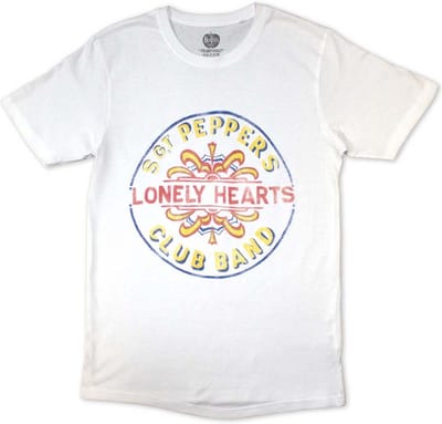 The Beatles - Painted Pepper Heren T-shirt - M - Wit