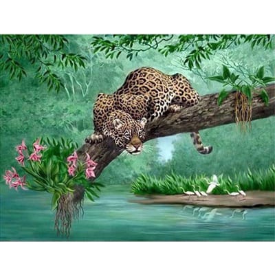 DIY 5D Diamond Painting Luipaard Diamant Borduurwerk Cheetah Beast Een Foto 40X50CM