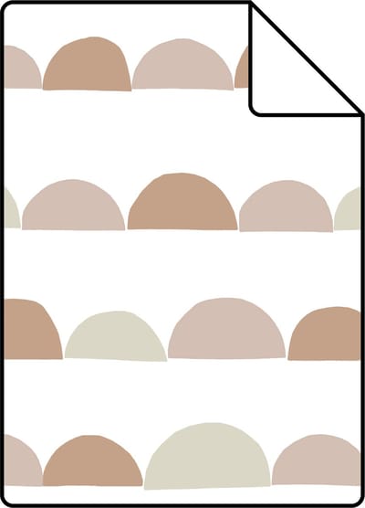 Proefstaal ESTAhome behang grafisch motief oudroze en terracotta - 26.5 x 21 cm - 139266-S
