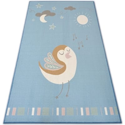 Kleden Rugsx TAPIJT voor kinderen LOKO VOGEL blauw anti 120x170 cm